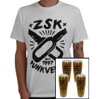 ZSK 'Punkverrat' white Unisex Shirt + 4 Gläser Set Bundle